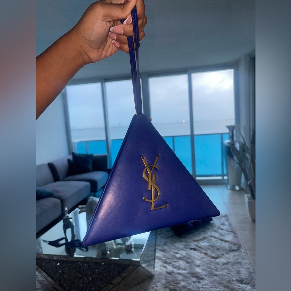 Saint Laurent Lambskin Pyramid Clutch